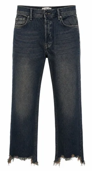 Free People Jeans Womens 26 Maggie Mid Rise Straight Crop Raw Hem (actual 29x25) thumbnail 1