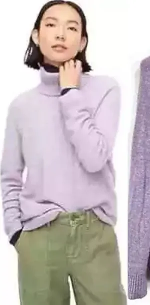 J. Crew Sweater Medium Pastel Super Soft‎ Yarn Alpaca Wool Blend Turtleneck Cozy thumbnail 1
