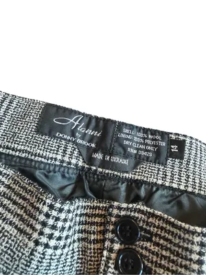 Alanni by Donny Brooke Black Houndstooth Plaid Trousers Wide Size 14 Women's thumbnail 7