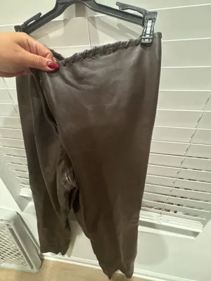 Vintage Brown Leather Pants Brown Leather Size 14 thumbnail 5