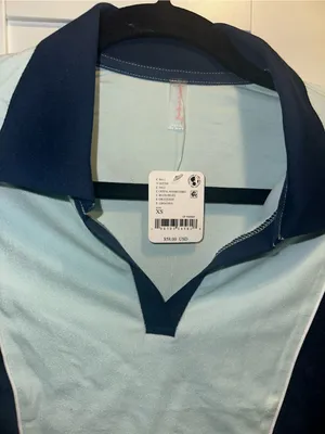 NWT Free People Movement Hall Of Fame Polo Top- Crystal Waters Combo $58 MSRP thumbnail 3
