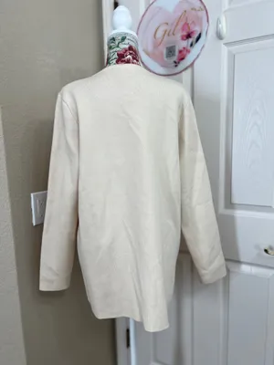Anrabess cream button front Cardigan size L Tan Size L thumbnail 3