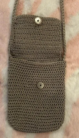 Crochet Knit Bag Brown thumbnail 4