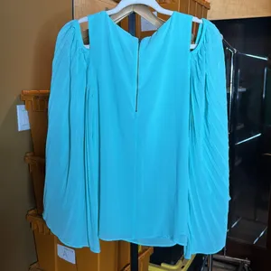 MM Couture by Miss Me Seafoam Green Cold Shoulder Pleated Sleeve Top Size Small thumbnail 6