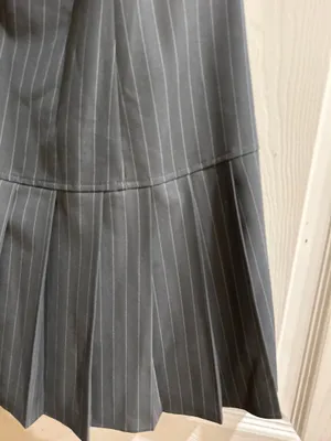 Sincerely Jules Pinstripe Pleated Drop-Waist 90s Vintage Aesthetic Mini Dress L thumbnail 8