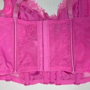 Victoria's Secret Dream Angels Pink Lace Unlined Non Wired Corset Bra Top Size S thumbnail 6