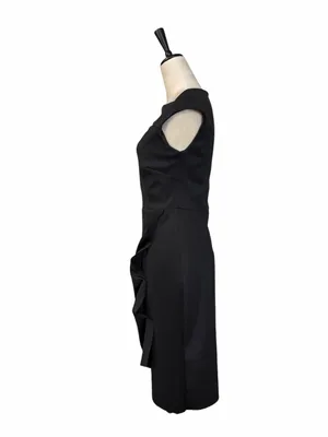Xscape Cascade Ruffle Sheath Dress Women’s 8 Off Shoulder Cocktail Party Black thumbnail 6