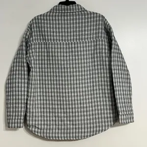 Pacsun‎ Shacket Women's S/XS Gray & White Flannel Button Down Plaid Flap Pockets thumbnail 8