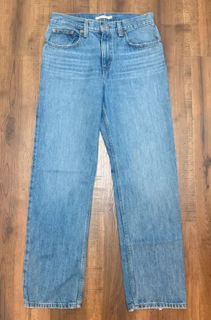 Levis Low Pro Straight Jeans Womens 28 Medium Wash Blue Denim Low Rise Pants thumbnail 1