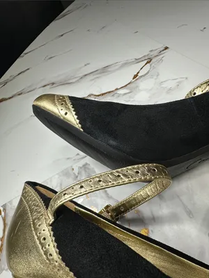 Coach Gold and Black Mary Jane Heels thumbnail 9