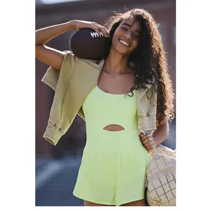 NWOT Free People Movement X Free People Righteous Runsie in Sour Citrus thumbnail 4