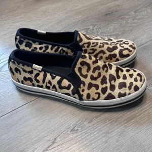 Keds x Kate Spade Leopard Calf Hair Triple Decker‎ Slip On Sneakers Size 6.5 thumbnail 2