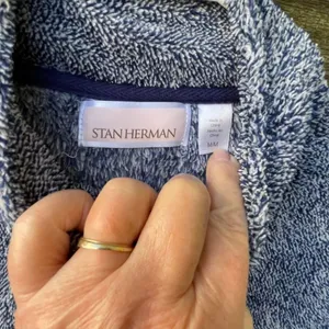 Stan Herman size M Full zip blue fleece jacket Size M thumbnail 3