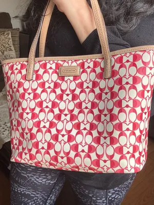 Authentic coach 1941 C monogram signature coated leather trim leather tote thumbnail 9