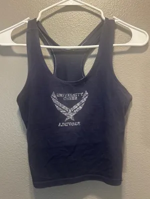 University Cheer Air Force Athletic Crop Tank Top Navy Practice Flawed thumbnail 1