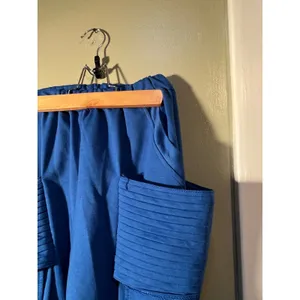 Womens Sz Large Athletic Pants Jogger Royal Blue Pull On Cargo Pockets High-Rise thumbnail 6