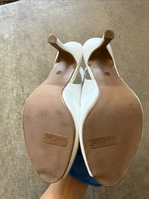 East 5th Women's White Peep-Toe Slingback Heels thumbnail 3