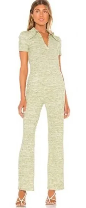 Song of Style Ribbed Emmett Pants in Green Heather Sz. M thumbnail 1
