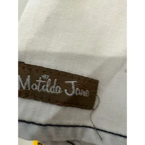 Matilda Jane Light Wash Lyocell Denim Tiered Dress Plaid Trim‎ Womens Medium thumbnail 8
