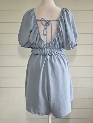 ARULA Light Blue Puff Sleeve Romper Size L-XL thumbnail 3