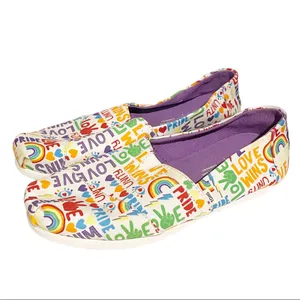 Toms Size 5.5 Pride Alpargata Unity‎ White Multi Womens Slip On Shoes thumbnail 2