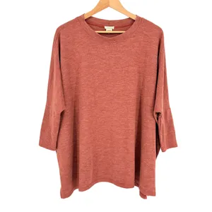 Yelete‎ Womens Medium Rust Burnt Orange Dolman Sleeve Knit Top Oversized Boho thumbnail 3