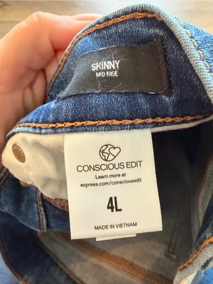 Express Skinny Jeans Mid Rise Distressed Blue thumbnail 4