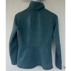 Lululemon &go Take-Off Fleece Heathered Deep Green Jacket 4 Yoga Hike Athleisure thumbnail 4