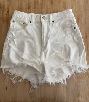 Abercrombie White Denim Shorts thumbnail 1