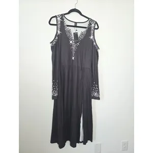 NEW Sheilay Midi Dress Cold Shoulder Party Cocktail Club Date Night Celestial M thumbnail 2