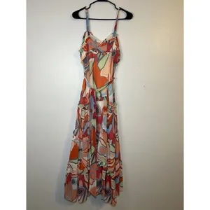 Alexis for Target Mixed Floral Sleeveless Tiered Ruffle Maxi Dress Size L Boho thumbnail 4
