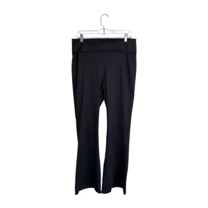 Maurices Luxe Foldover Waist Flare Leggings Black High Rise thumbnail 2