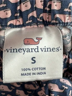 NWOT Vineyard Vines Navy Blue Pink All Over Whale Pattern Pajama Pants Lounge S thumbnail 4