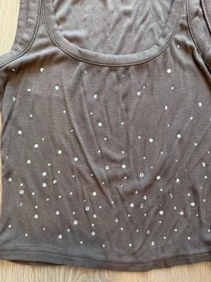 EGO Embellished Ribbed Tank Top thumbnail 3