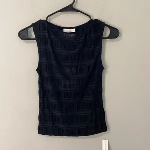 New Reformation Dusk Sheer Stripe Knit Top Black Size Small thumbnail 2