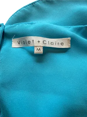 Violet +‎ Claire M Teal Sleeveless Pleated Blouse Minimalist Professional Tank thumbnail 9