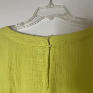 NEW! Anthropologie Yellow gauze cotton drawstring romper size medium $128 thumbnail 6