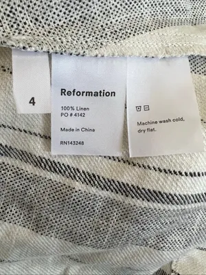 Reformation Ellen Linen Midi Dress Louisiana Stripe Size 4 thumbnail 9