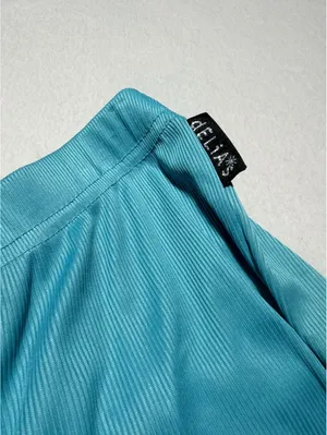 dELiA*s Women’s Pajama Pants Size Large Turquoise Blue Lace Trim Drawstring thumbnail 4
