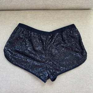 Victoria's Secret Sequin Pajama Shorts Small Navy Blue Sparkly Glam Loungewear thumbnail 4