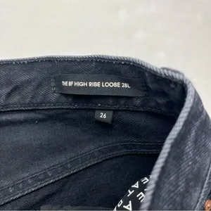 Aritzia Denim Forum The BF High Rise Loose 28L SZ 26 Black Denim Jean Button Fly thumbnail 7