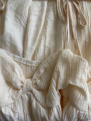 Swing Mini Dress Cream Strapless Tan Size M thumbnail 3