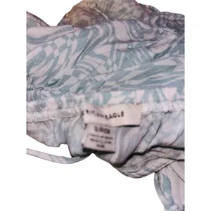 American Eagle Green & White Floral Print Summer Blouse Size S thumbnail 3