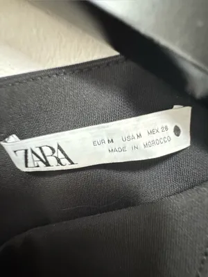 Zara Godet Hem Classic Black Fit-and-Flare Dress Medium thumbnail 7