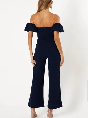 Petal & Pup Tamra Off Shoulder Jumpsuit - Navy Medium- NWT thumbnail 5