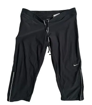 Nike DriFit Womens Medium Running Crop Leggings Capris Tights Black Activewear M thumbnail 1