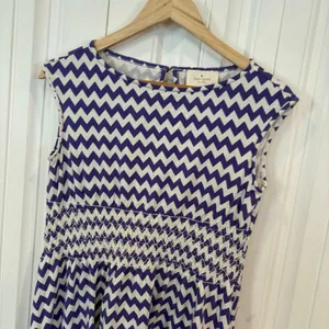 Kate Spade Blue And‎ White Chevron Dress XS thumbnail 3