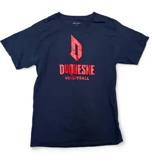 Columbia Black Tee with Red Duquesne Volleyball Graphic thumbnail 1