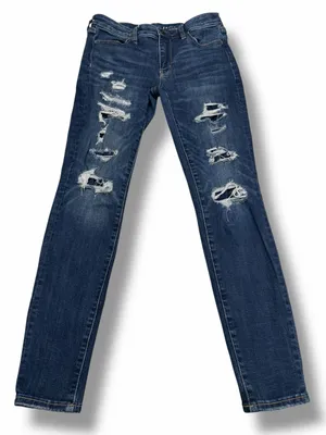 American Eagle Women's Distressed Super Stretch Skinny -‎ Regular Size 8 thumbnail 2