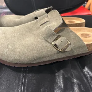 Cushionare Suede Slip-On Buckle Mules in Haze thumbnail 5
